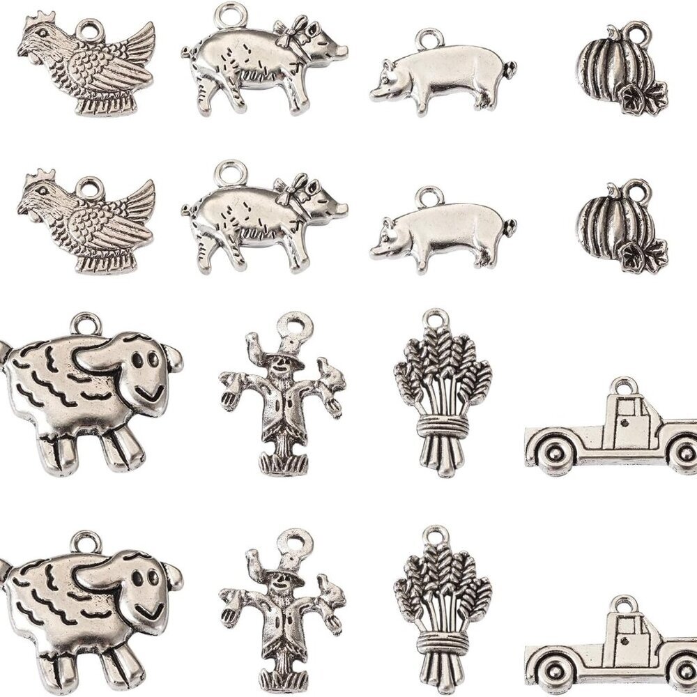 Tibetan Style Antique Mixed Themed Pendants Charms for DIY Jewelry Making